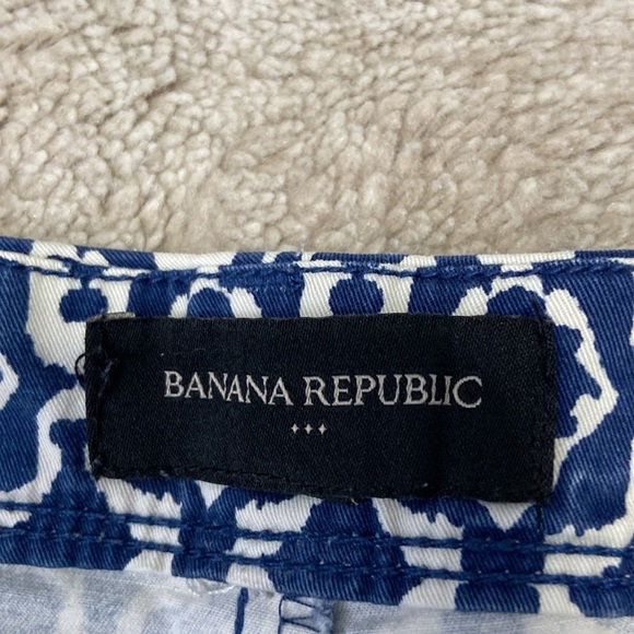 Banana Republic chino shorts size 8 blue white boho travel party euro summer - Picture 9 of 10